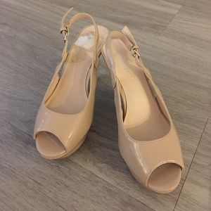 Nude Nine West sling backs
